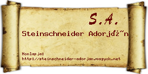 Steinschneider Adorján névjegykártya